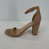 women Michael Michael Kors Stella Open Toe Heels Nude Shoes 9