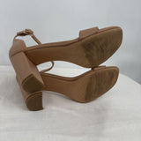 women Michael Michael Kors Stella Open Toe Heels Nude Shoes 9