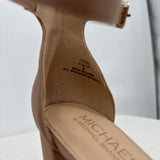 women Michael Michael Kors Stella Open Toe Heels Nude Shoes 9
