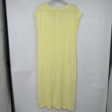 women Universal Thread Deep V Cotton Maxi Neon Yellow Dress M
