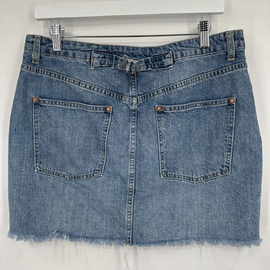 women We the Free Denim Button Fly Blue Skirt 31/12