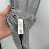 women Athleta Santorini High Neck Mix Stripe Gray White Dress MT