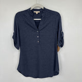 women Parallel Skies NWT Blouse Navy Blue Knit Top S