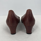 women David Tate Leather Loafers Brown Gold Shoes 8N