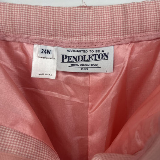 women Pendleton Spring Weight Wool Trousers Pink Pants 24