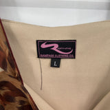 women Rampage Y2K Cheetah Print Ruffle Tank Brown Black Vintage M