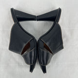 women Sofft Open-Toe Leather Heels Black Tan Shoes 7.5