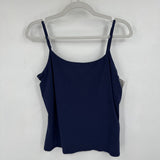 women J. Jill Shelf Bra Cami Navy Blue Knit Top L