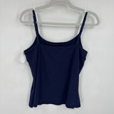 women J. Jill Shelf Bra Cami Navy Blue Knit Top L