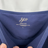 women J. Jill Shelf Bra Cami Navy Blue Knit Top L