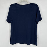 women Chico's V-Neck Tee Navy Knit Top M
