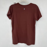 women Life is good V-Neck Graphic Tee Brown Multi Knit Top M