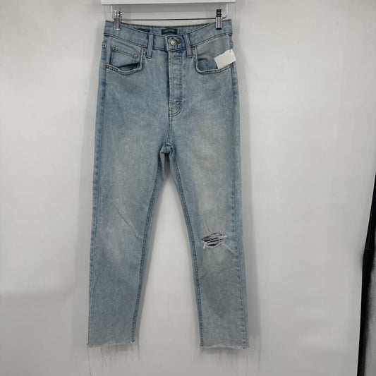 women Wild Fable Distressed High Rise Slim Straight Blue Jeans 4