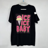 unisex Merch Merch Baby Ice Ice Baby Graphic Tee Black Pink Green Knit Top L