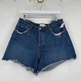 women Abercrombie & Fitch The Dad Short High Rise Blue Shorts 33/16