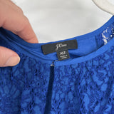women J. Crew Lace Blouse Blue Woven Top XLT