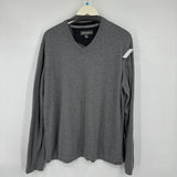men Eddie Bauer Cotton V-Neck Gray Sweater 2XL