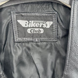women Biker's Club Genuine Leather Vest with Rose Chain Closure Black Silver Jacket L