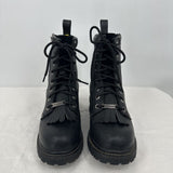 women Harley Davidson Leather Kiltie Style Motorcycle Boots Black Shoes 8