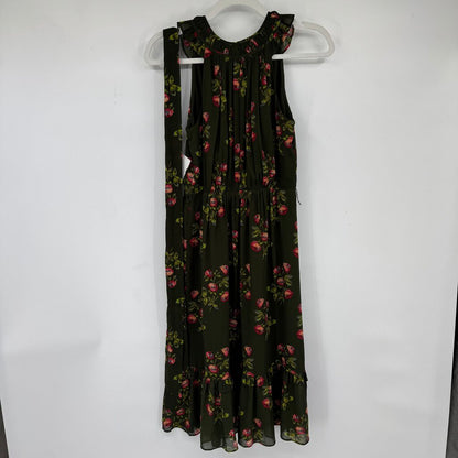 women Point Sur High Neck Floral Midi Green Dress 0P