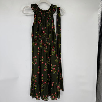 women Point Sur High Neck Floral Midi Green Dress 0P