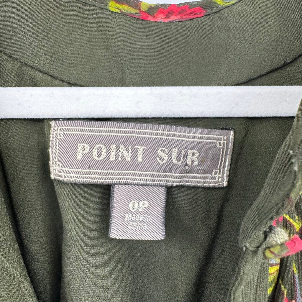 women Point Sur High Neck Floral Midi Green Dress 0P
