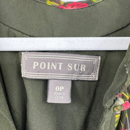 women Point Sur High Neck Floral Midi Green Dress 0P