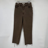 women Abercrombie & Fitch 90s Straight Ultra High Rise Ankle Brown Jeans 27/4