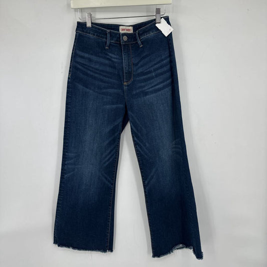 women Driftwood Charlee Whisked Dark Wash Wide Leg Ankle Blue Jeans 28/6