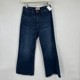 women Driftwood Charlee Whisked Dark Wash Wide Leg Ankle Blue Jeans 28/6