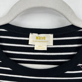 women Maeve - Anthro Striped & Mesh Black & White Knit Top XS