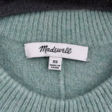 women Madewell Split-Hem Crew Aqua Sweater XS