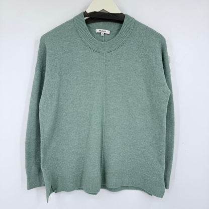 women Madewell Split-Hem Crew Aqua Sweater XS