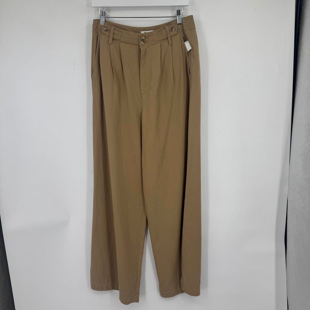 women Madewell Harlow Wide Leg Trousers Tan Pants 6