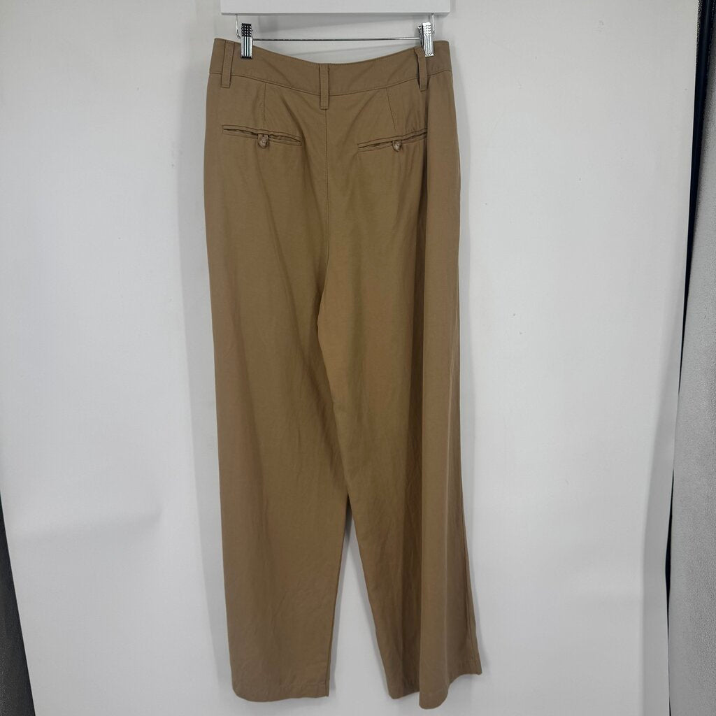 women Madewell Harlow Wide Leg Trousers Tan Pants 6