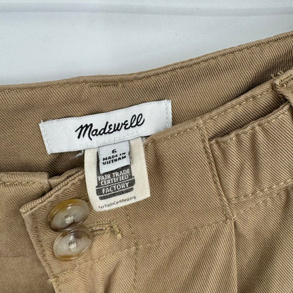 women Madewell Harlow Wide Leg Trousers Tan Pants 6