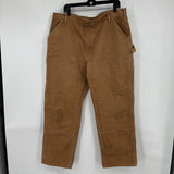 men Carhartt Double Knee Dungaree Distressed Hamilton Brown Pants 40x30