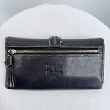 women Dooney & Bourke 1975 Anniversary Edition Pebble Leather Wallet Black Purse 7.5x4