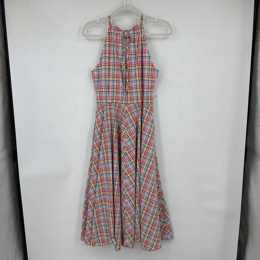 women Eliza J Plaid Sundress White Multi Dress 8