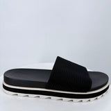 women Sorel Roaming Easy Slide Black Shoes 9