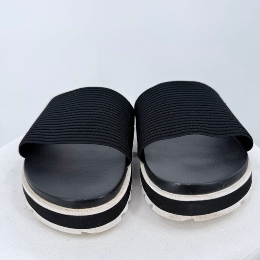 women Sorel Roaming Easy Slide Black Shoes 9