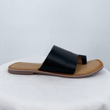 women Lucky Brand Vayleri Leather Slide Sandal Black Shoes 8.5