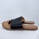 women Lucky Brand Vayleri Leather Slide Sandal Black Shoes 8.5