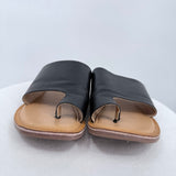 women Lucky Brand Vayleri Leather Slide Sandal Black Shoes 8.5