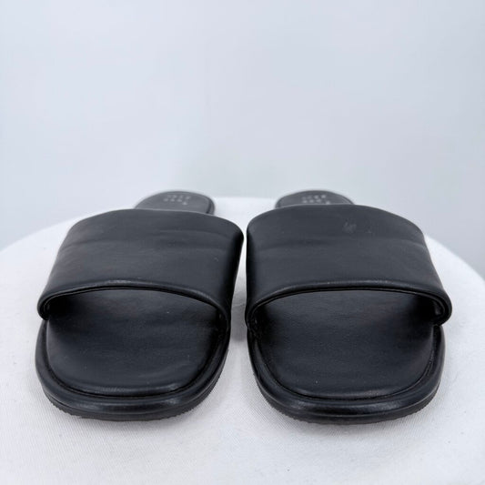 women A New Day Vegan Leather Slide Black Shoes 8