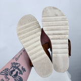 women Franco Sarto Leather Sandal Brown Shoes 8.5