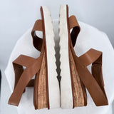 women Franco Sarto Leather Sandal Brown Shoes 8.5