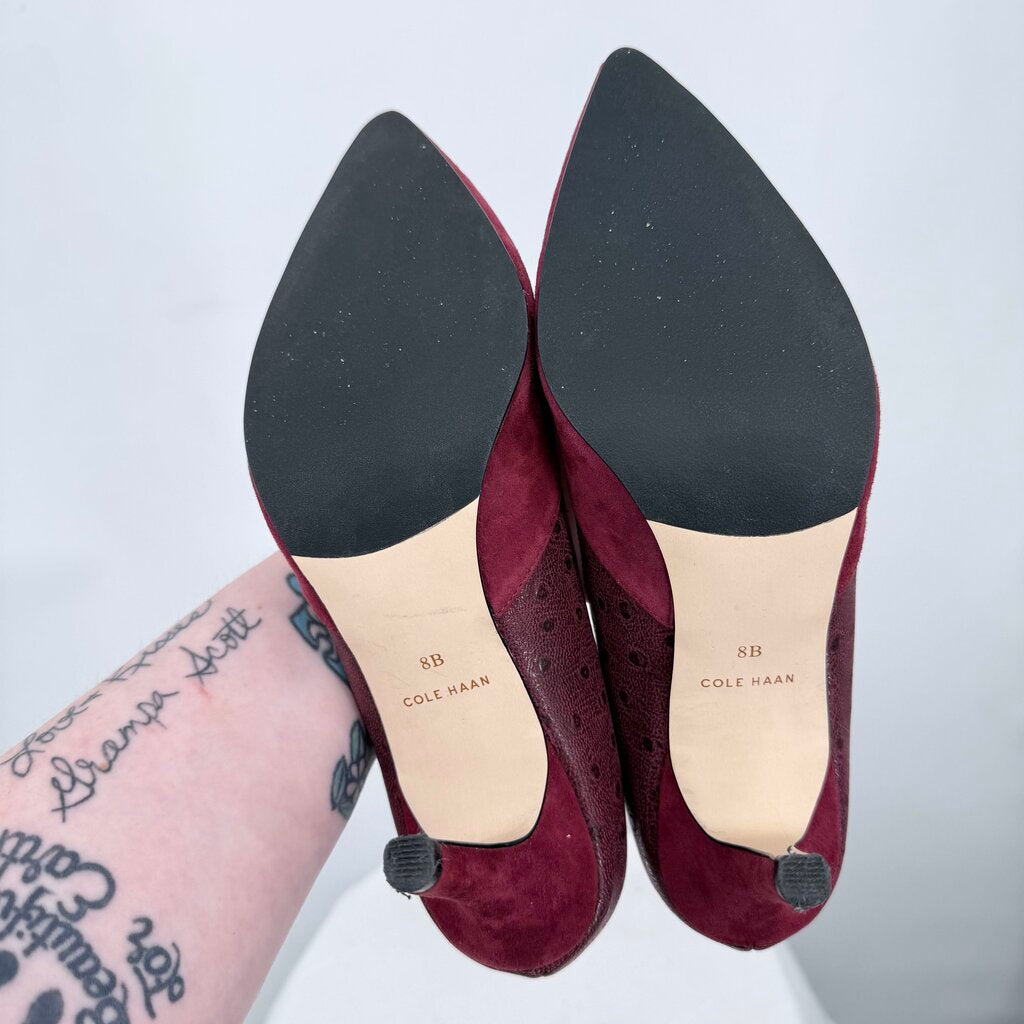 women Cole Haan Kyle Pump II Burgundy Shoes 8B