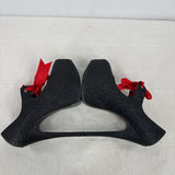 women Bordello NIB Teeze-04 Glitter Platform Pumps Black Shoes 8