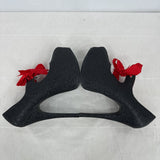 women Bordello NIB Teeze-04 Glitter Platform Pumps Black Shoes 8